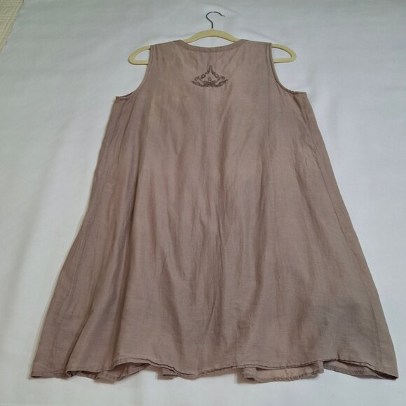 Pin Tuck Smock Dress Size M Cotton Batiste Lined Sleeveless Embroidered Light - Picture 6 of 15